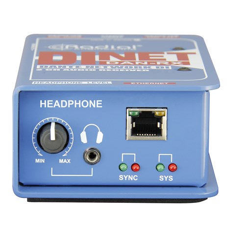 Radial DiNET DAN RX - Dante network receiver, digital inputs and stereo analog outputs 