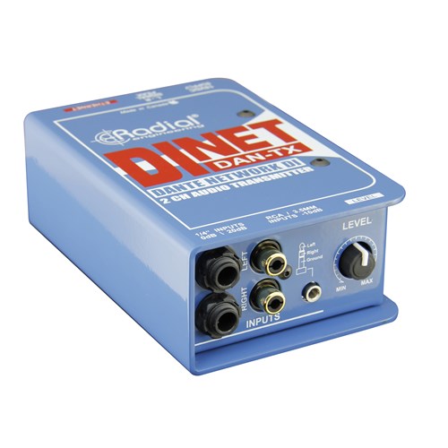 Radial DiNET DAN TX - Dante network transmitter, stereo DI inputs and digital out 