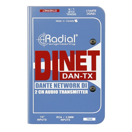 Radial DiNET DAN TX - Dante network transmitter, stereo DI inputs and digital out 