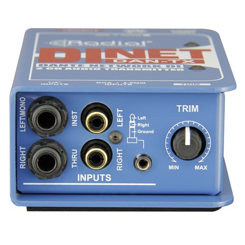Radial DiNET DAN TX - Dante network transmitter, stereo DI inputs and digital out 