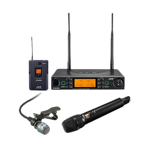 RU8012DB UHF system 2 channel 1 x handheld & 1 x belt pack TX and lapel mic 520-556 MHz