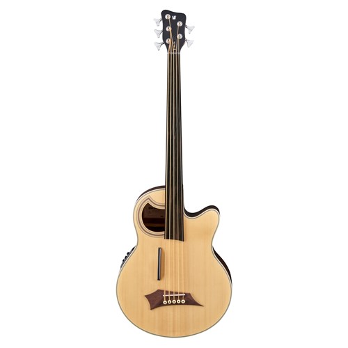 RockBass Alien Deluxe 5 String Natural High Polish Fretless