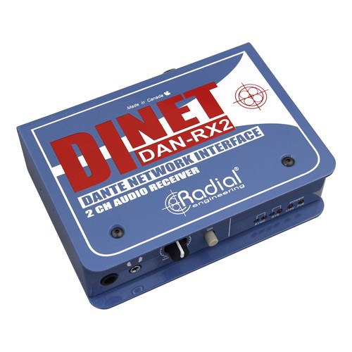 Radial DiNET Dan RX2 - 2-Channel Dante Network Receiver w/ Ethercon