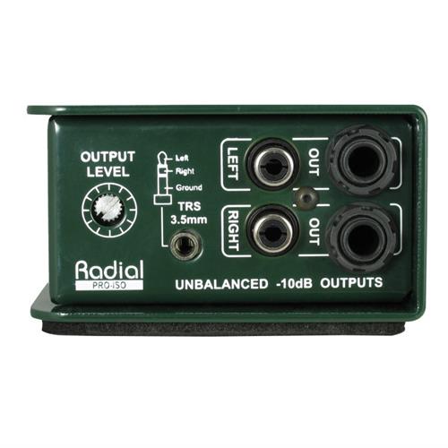 Radial PRO-ISO -  Balanced +4dB to -10dB unbalanced passive stereo converter, voice range  