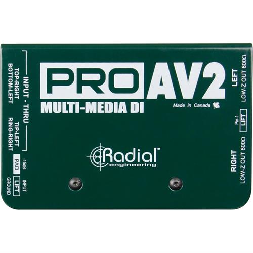 Radial PROAV2 -  Passive stereo multimedia DI with RCA, 3.5mm, XLR, 1/4