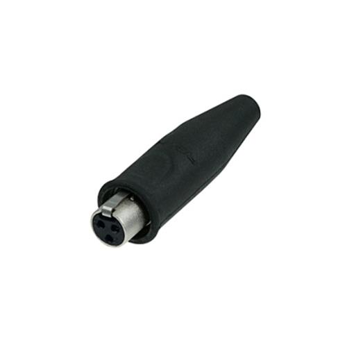 REAN TINY XLR 3 pin female cable connector black/gold water resistant boot
