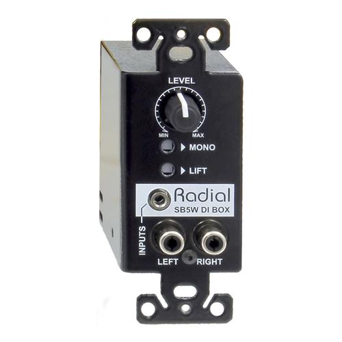 Radial SB5W - Wall-mount stereo DI, passive fits in single gang receptacle                      