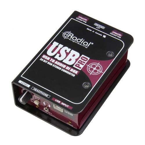 Radial USB-PRO - Stereo DI for USB Source, level control, mono sum, headphone out  