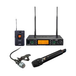 RU8012DB UHF system 2 channel 1 x handheld & 1 x belt pack TX and lapel mic 520-556 MHz