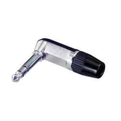 RIGHT-ANGLE JACK PLUG - STEREO METAL 1/4' (6.5MM) JACK PLUGS