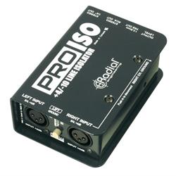 Radial PRO-ISO -  Balanced +4dB to -10dB unbalanced passive stereo converter, voice range  