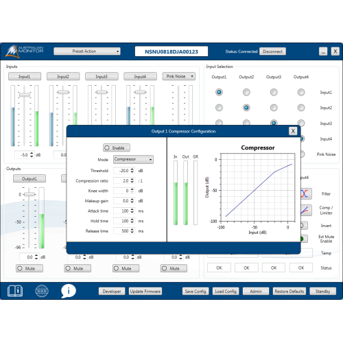 120W Pwr Amp W/ Dsp & Rs232 HS120P Australian Monitor