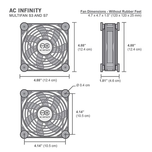 Multifan S3 Spot cooler 120mm blower 1472LPM @18dBA AC Infinity